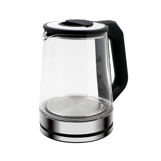 2000W Glass Electric Kettle With Automatic Shut Off 2.3L Large Capacity Fast Boilling Teapot Hot Water Heater Suitable For Milk Coffee Water Tea (EU Plug) black