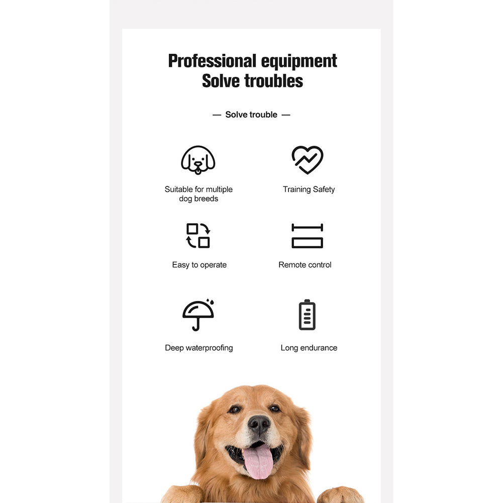 A20 Bark Collar Rechargeable Smart Barking Collar Anti Bark Training Collar Waterproof Barking Trainer Black