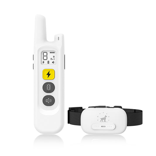 A20 Bark Collar Rechargeable Smart Barking Collar Anti Bark Training Collar Waterproof Barking Trainer White