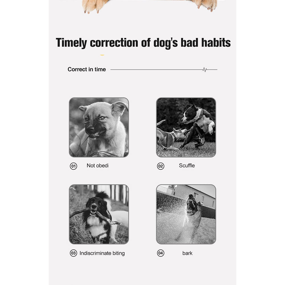 A20 Bark Collar Rechargeable Smart Barking Collar Anti Bark Training Collar Waterproof Barking Trainer Black