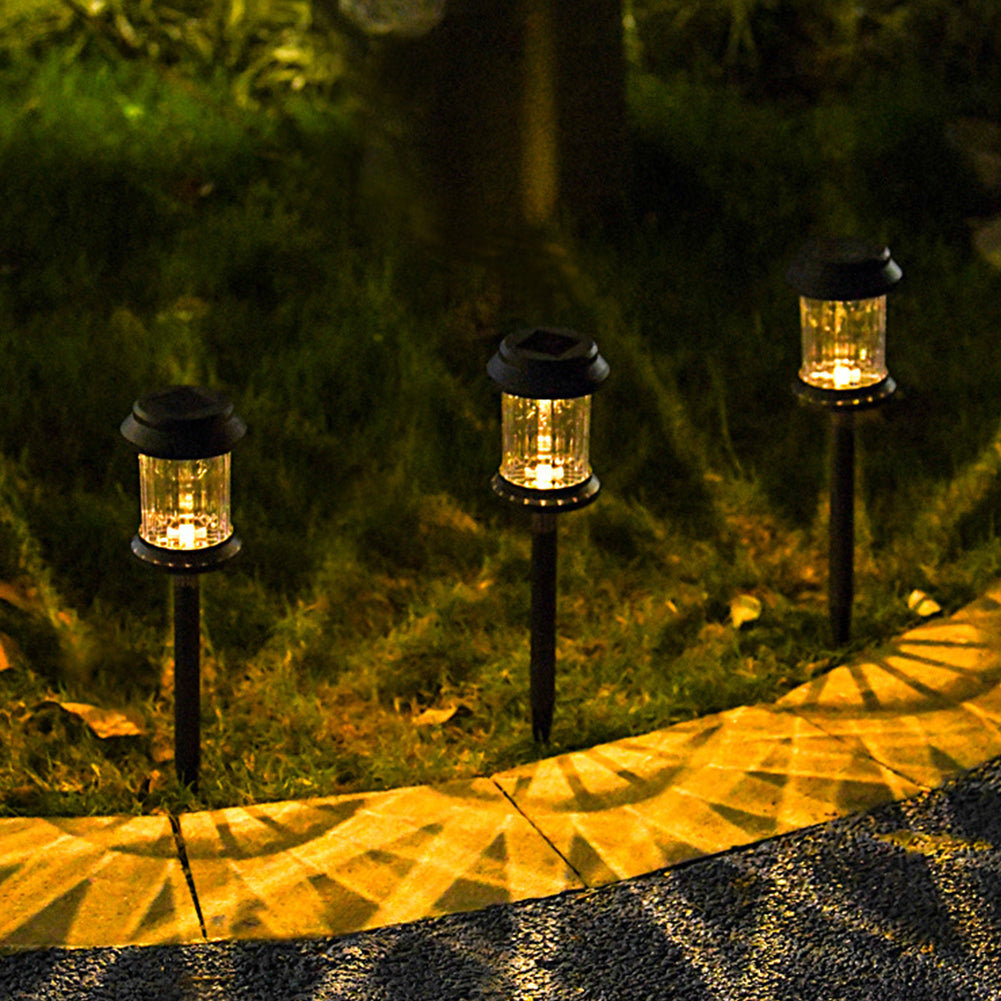 6 Pack LED Solar Lights Outdoor Waterproof Auto On/Off Glass Decorative 360° Lighting Garden Lights For Outside Landscape Walkway warm light