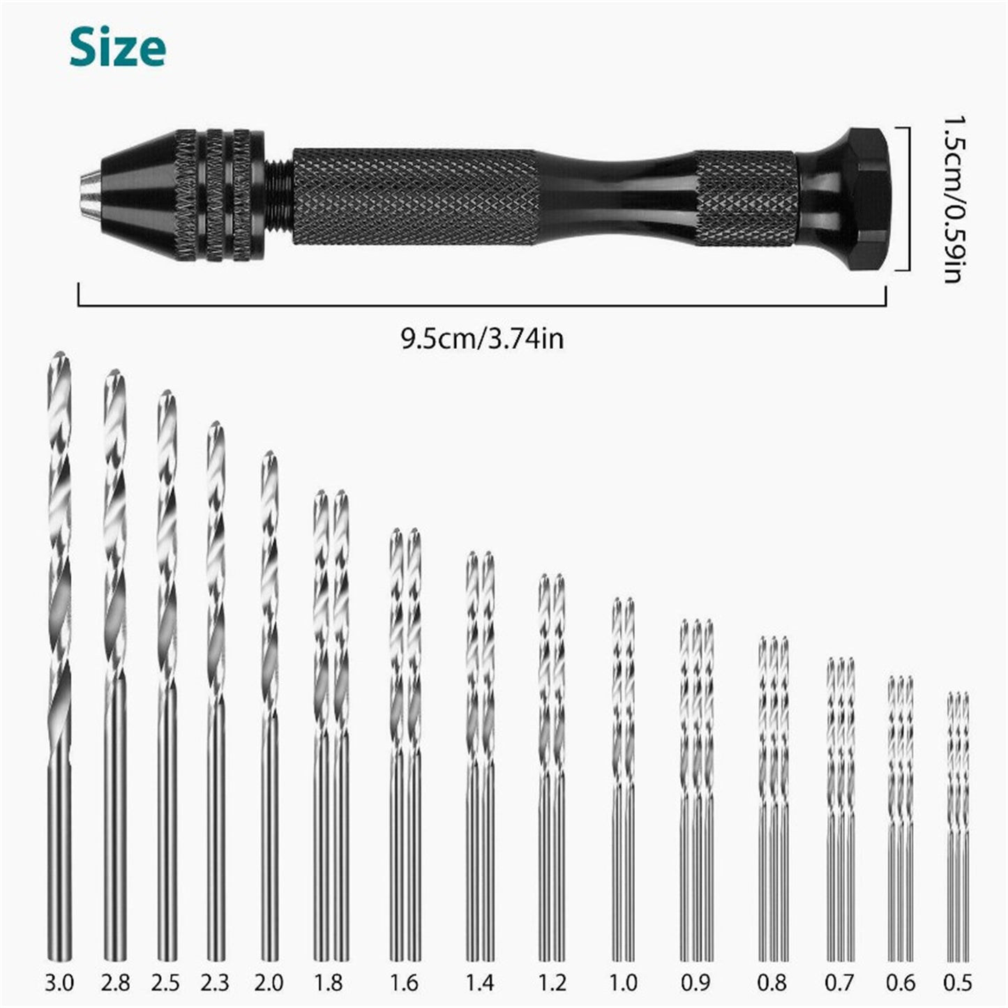 31 Pieces Hand Drill Bits Set Pin Vise Hand Drill With 30pcs Mini Drill Bits For DIY Jewelry Wood Resin PVC Plastic 31pcs