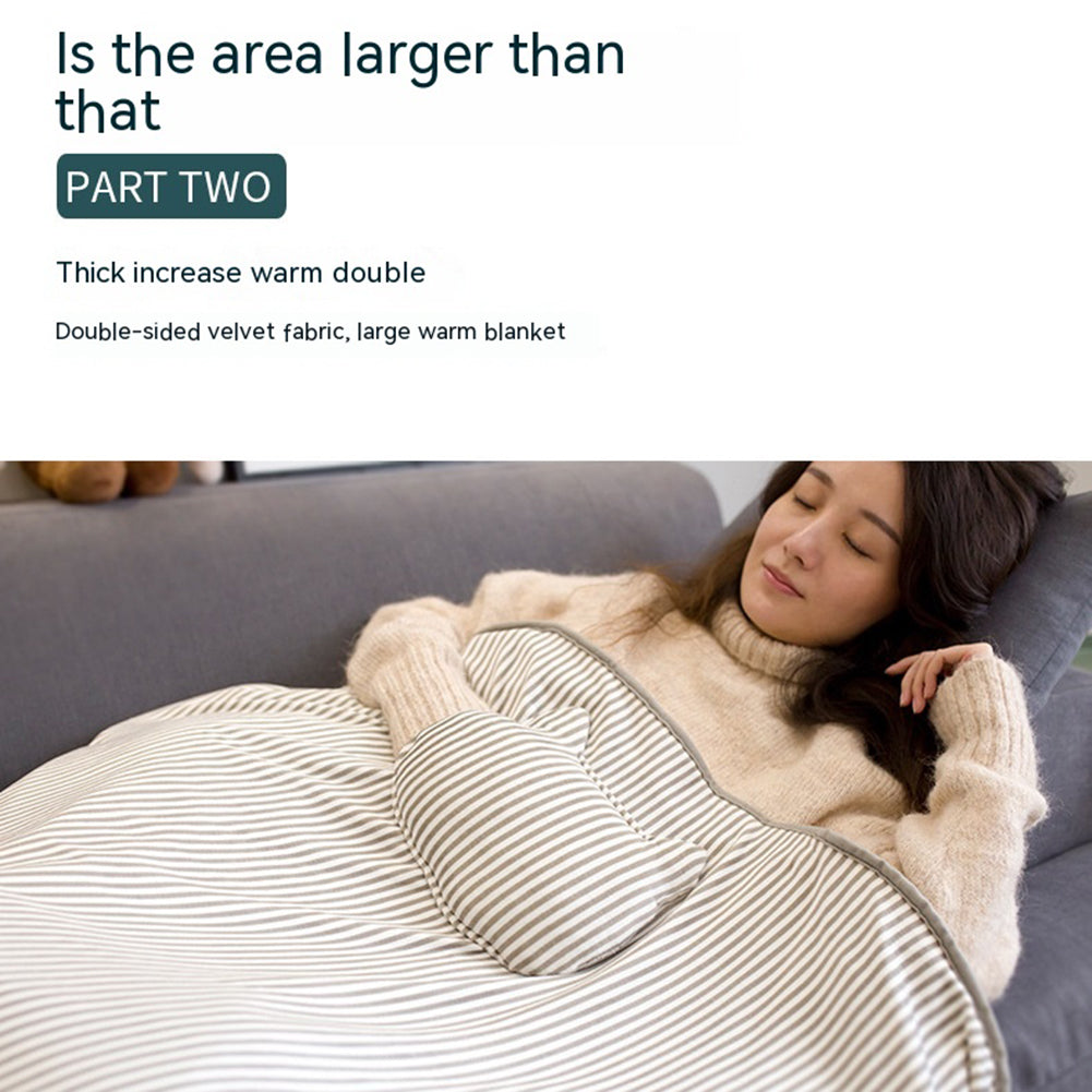 Electric Heating Blanket With Cartoon Hand Warmer 5V Safe Voltage Washable Fast Heating USB Heated Blanket (72CM x 115CM) grey