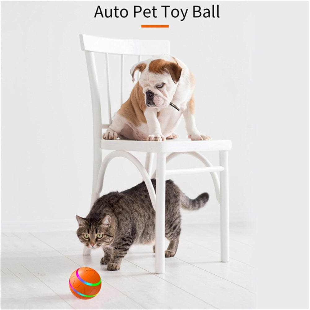 Interactive Dog Toys Ball Electric Launcher Durable Automatic Rolling Balls with 2 Modes Remote Control Orange
