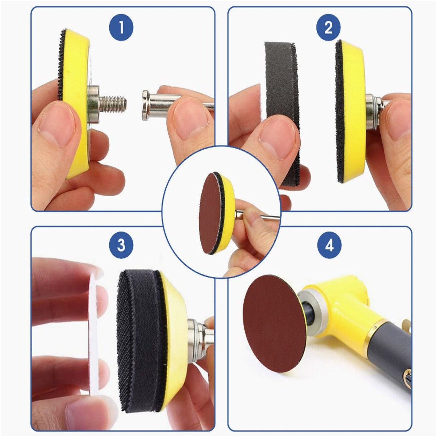 203 Pieces 2 Inch Sanding Disc 80-3000 Sandpaper Hook Loop Sanding Pads For Drill Grinder Rotary Tools 203pcs