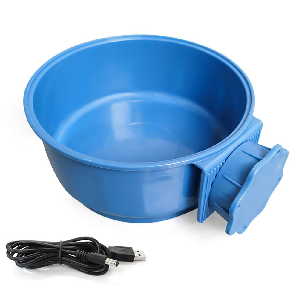 10w Heated Pet Bowl Hanging Heated Water/Food Dish 20 OZ Capacity Cat Dog Thermal-Bowl For Puppies Cats Rabbits Critters dark blue