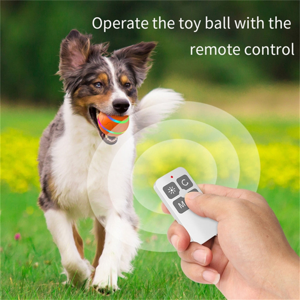 Interactive Dog Toys Ball Electric Launcher Durable Automatic Rolling Balls with 2 Modes Remote Control Yellow
