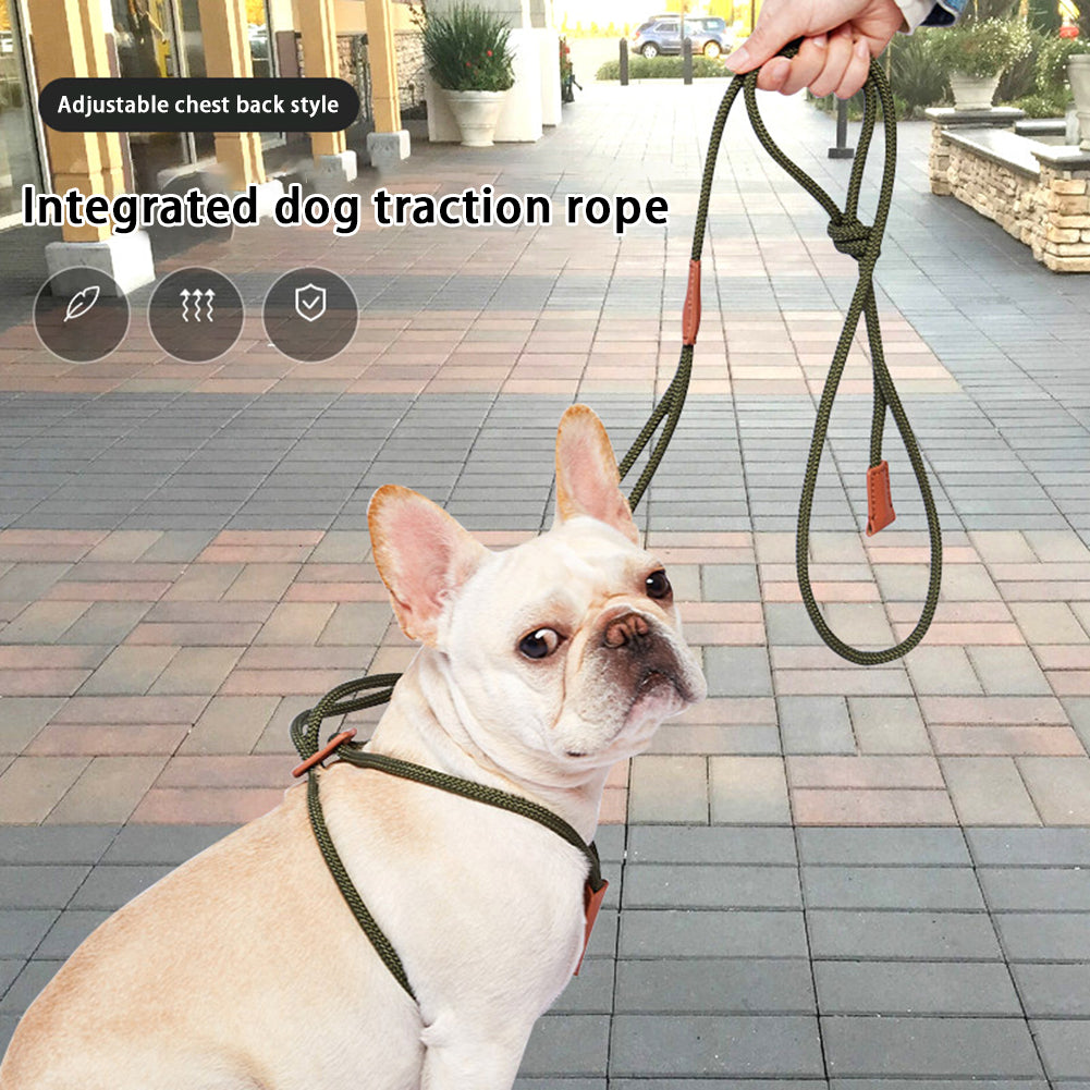 Double Headed Mini Pig Harness Leash Adjustable Heavy Duty Pet Supplies For Daily Walking Training Jogging Red-brown