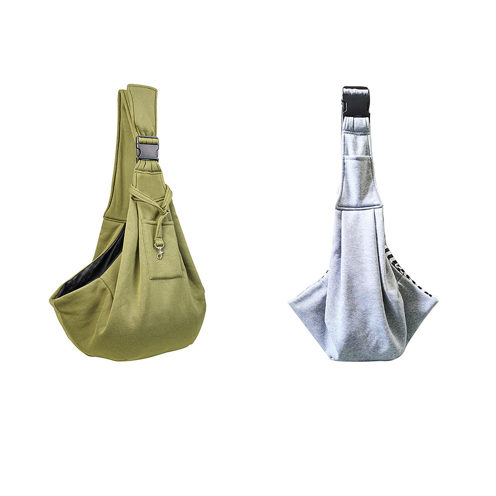 Pet Sling Carrier With Adjustable Shoulder Strap Soft Breathable Shoulder Messenger Bag Pet Supplies For Dogs Cats light grey