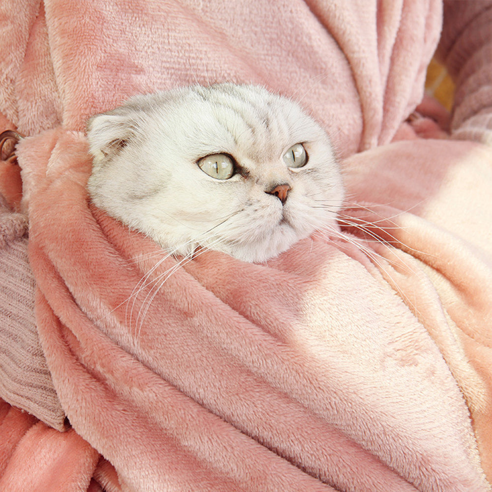 Pet Carrier Bag Holding Apron Double Layer Pocket Small Cat Dogs Hanging Chest Bag For Indoors Outdoor Travel pink