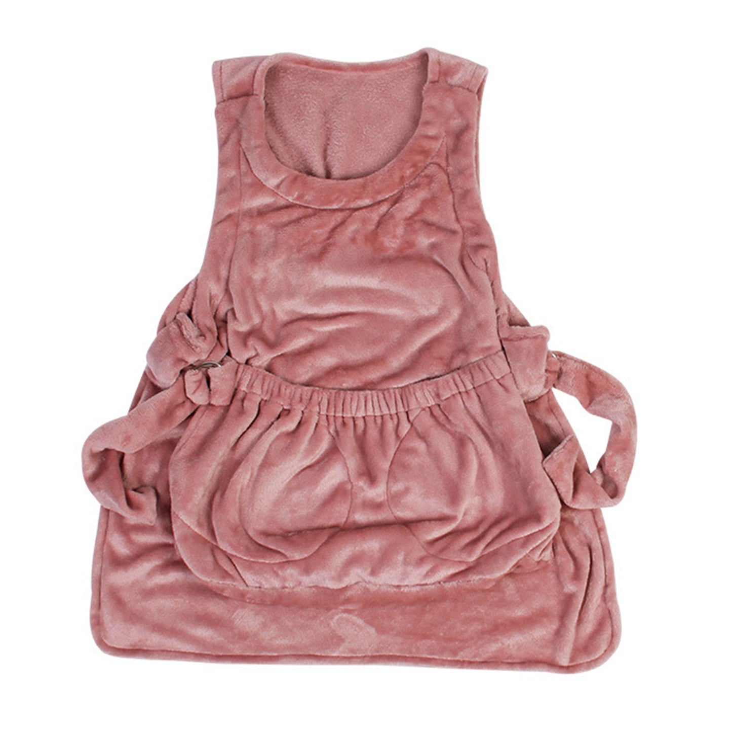 Pet Carrier Bag Holding Apron Double Layer Pocket Small Cat Dogs Hanging Chest Bag For Indoors Outdoor Travel pink