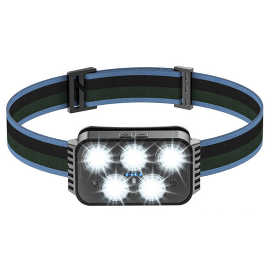 LED Headlamp Flashlight 6 Modes Head Lamp USB Rechargeable Waterproof Head Flashlight For Outdoor Fishing Hiking Camping 5LED