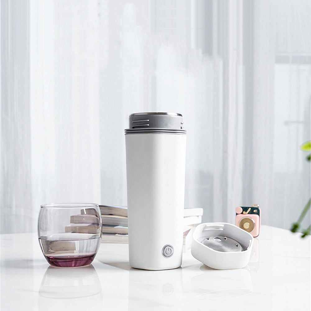 300W Portable Travel Electric Kettle Anti Scalding Design 304 Stainless Steel Fast Water Boil Tea Pot Suitable For Milk Coffee Water Tea White (US plug)