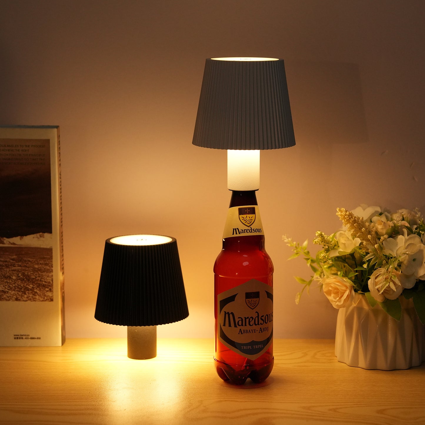 5W LED Rechargeable Desk Lamp 1500-6500K IP54 Waterproof 10-100% Adjustable Brightness Wireless Touch Sensor Table Lamp For Family Restaurant Bar black