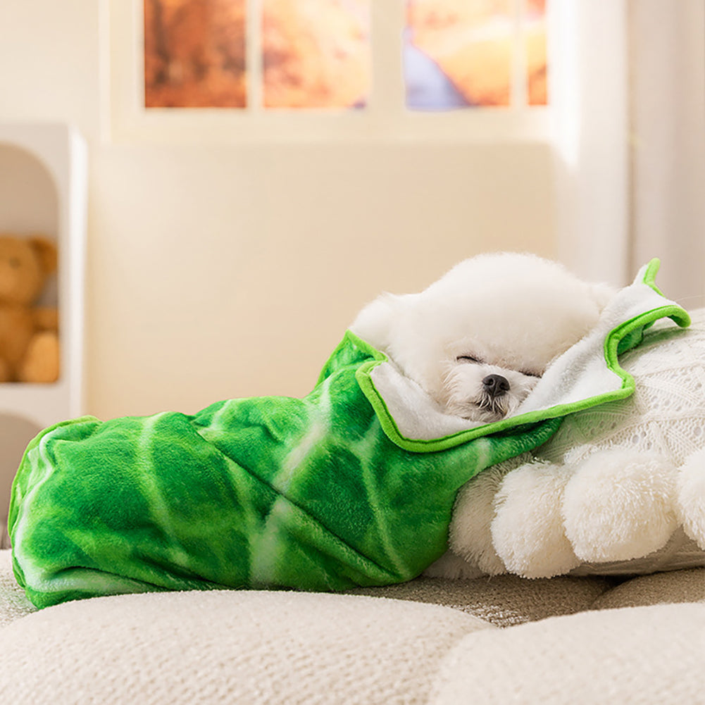 Dog Blankets For Medium Dogs Cute Chinese Cabbage Shape Pets Small Blankets Kennel Bed Soft Flannel Mat Supplies Chinese cabbage M:65 x 65cm