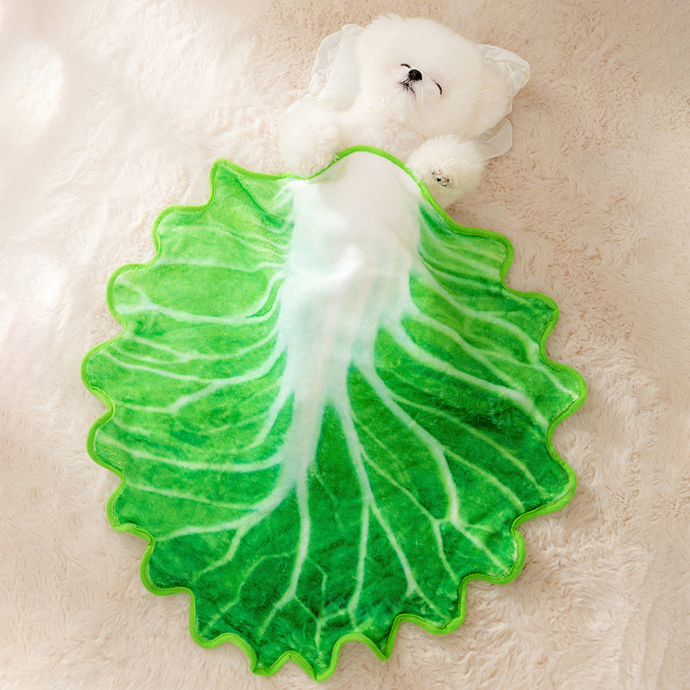 Dog Blankets For Medium Dogs Cute Chinese Cabbage Shape Pets Small Blankets Kennel Bed Soft Flannel Mat Supplies Chinese cabbage L:80 x 80cm