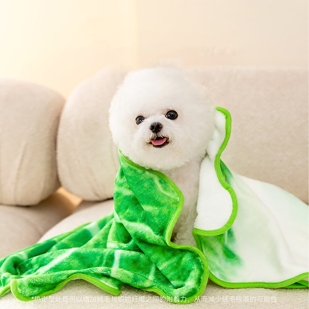 Dog Blankets For Medium Dogs Cute Chinese Cabbage Shape Pets Small Blankets Kennel Bed Soft Flannel Mat Supplies Chinese cabbage M:65 x 65cm