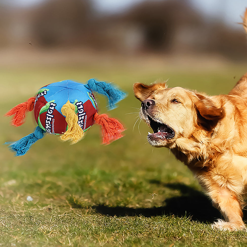 Pet Dogs Snuffle Ball With Interactive Bite Resistant Rope Squeak Toys Pet Accessories For Medium Large Dogs (14.5 x 10.5cm) color
