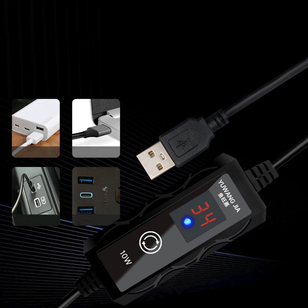 USB Mini Fish Tank Heater 2 Temperature Control Methods Winter Fish Tank Accessories For Marine Saltwater Freshwater 10w