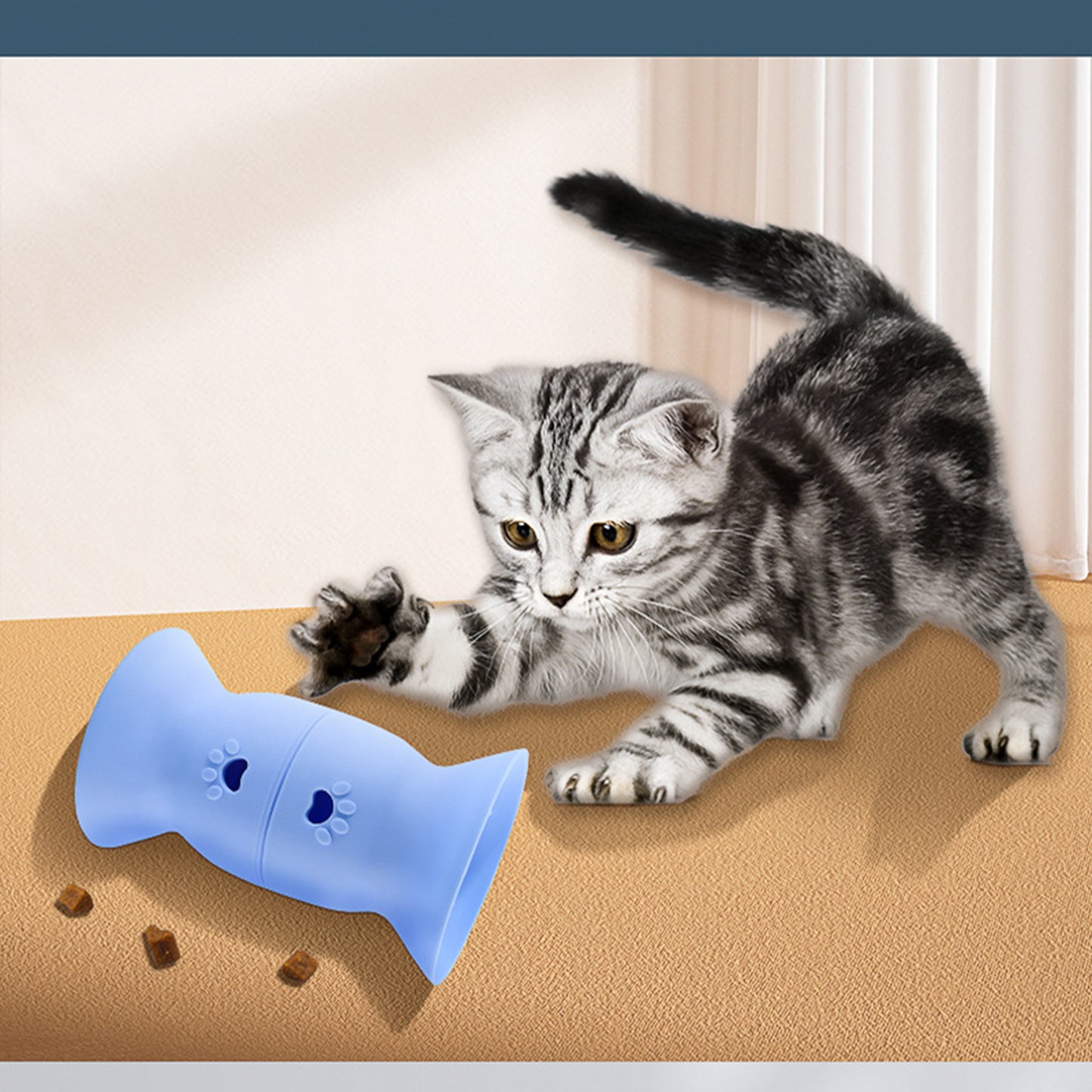 Dogs Silicone Food Slow Feeder Toy With Strong Suction Cup Anti Choke Large Capacity Food Dispenser For Medium Large Dogs (18 x 11cm) blue