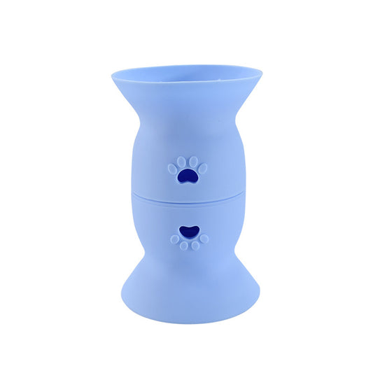 Dogs Silicone Food Slow Feeder Toy With Strong Suction Cup Anti Choke Large Capacity Food Dispenser For Medium Large Dogs (18 x 11cm) blue