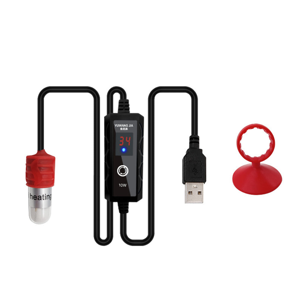 USB Mini Fish Tank Heater 2 Temperature Control Methods Winter Fish Tank Accessories For Marine Saltwater Freshwater 15w