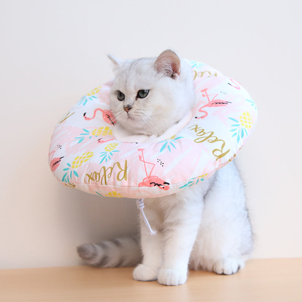 8cm Diameter Pet Elizabethan Collar Waterproof Anti Licking Anti-Bite Dog Cone Collar Alternative E Collar For After Surgery pink heart medium size