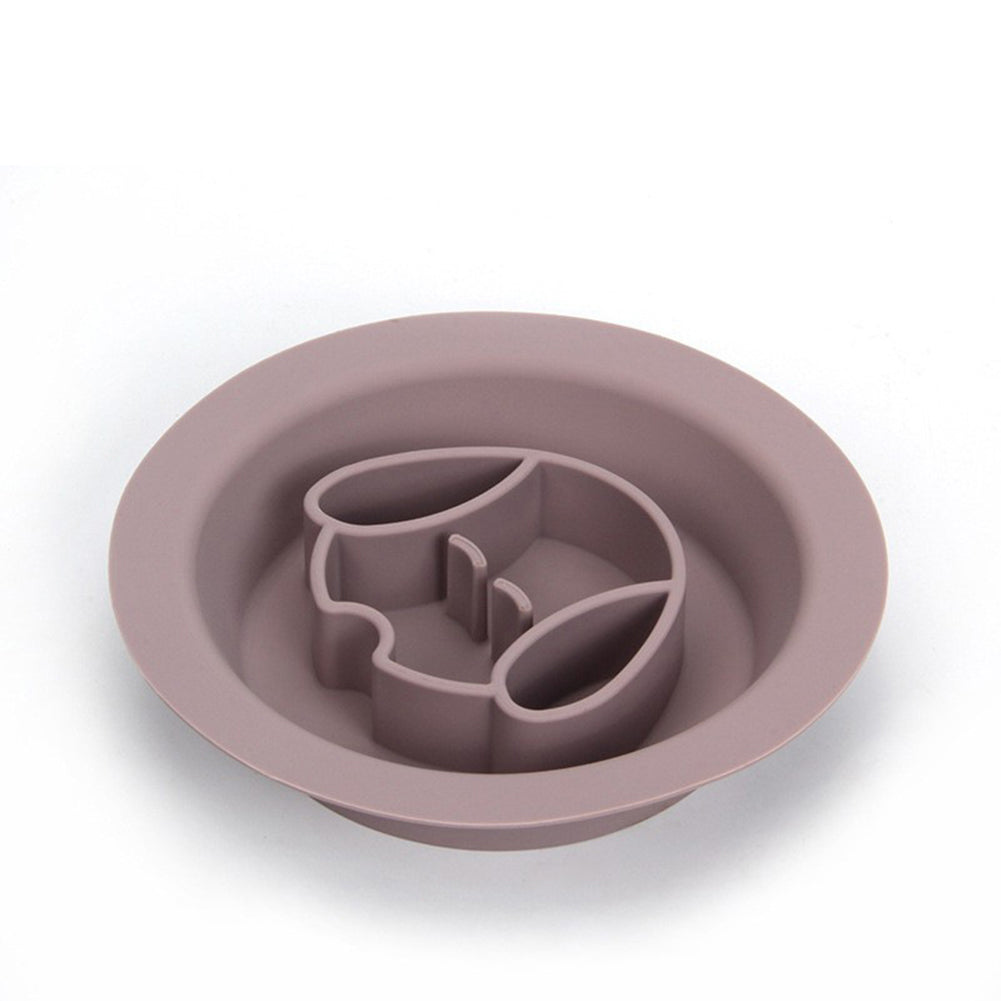 Slow Feeder Dog Bowls Dual-use Food-grade Silicone Slow Down Eating Food Water Bowl Pet Supplies For Puppy Cats Pink