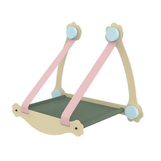 Cat Window Perch Cordless Strong Suction Cup Wooden Frame Autumn Winter Cat Window Hammock For Large Cats Kittens suction (green pink)