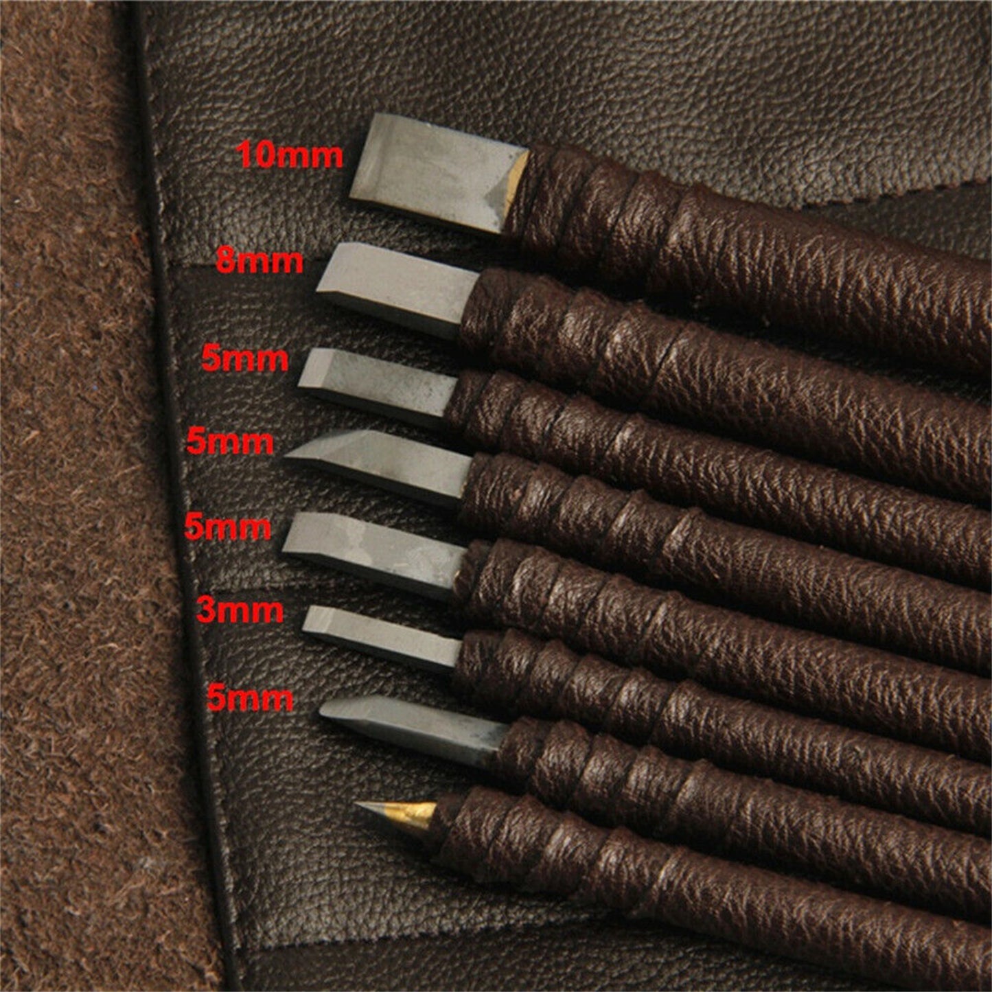 8 PCs Wood Carving Tools Set Stone Seal Craft Engraving Wood Carving Tools Tungsten Steel With Storage Roll Bag 8 piece set