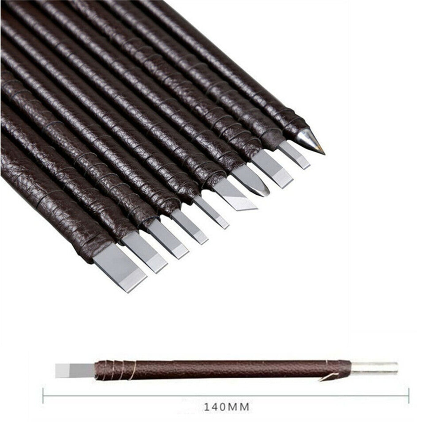 8 PCs Wood Carving Tools Set Stone Seal Craft Engraving Wood Carving Tools Tungsten Steel With Storage Roll Bag 8 piece set