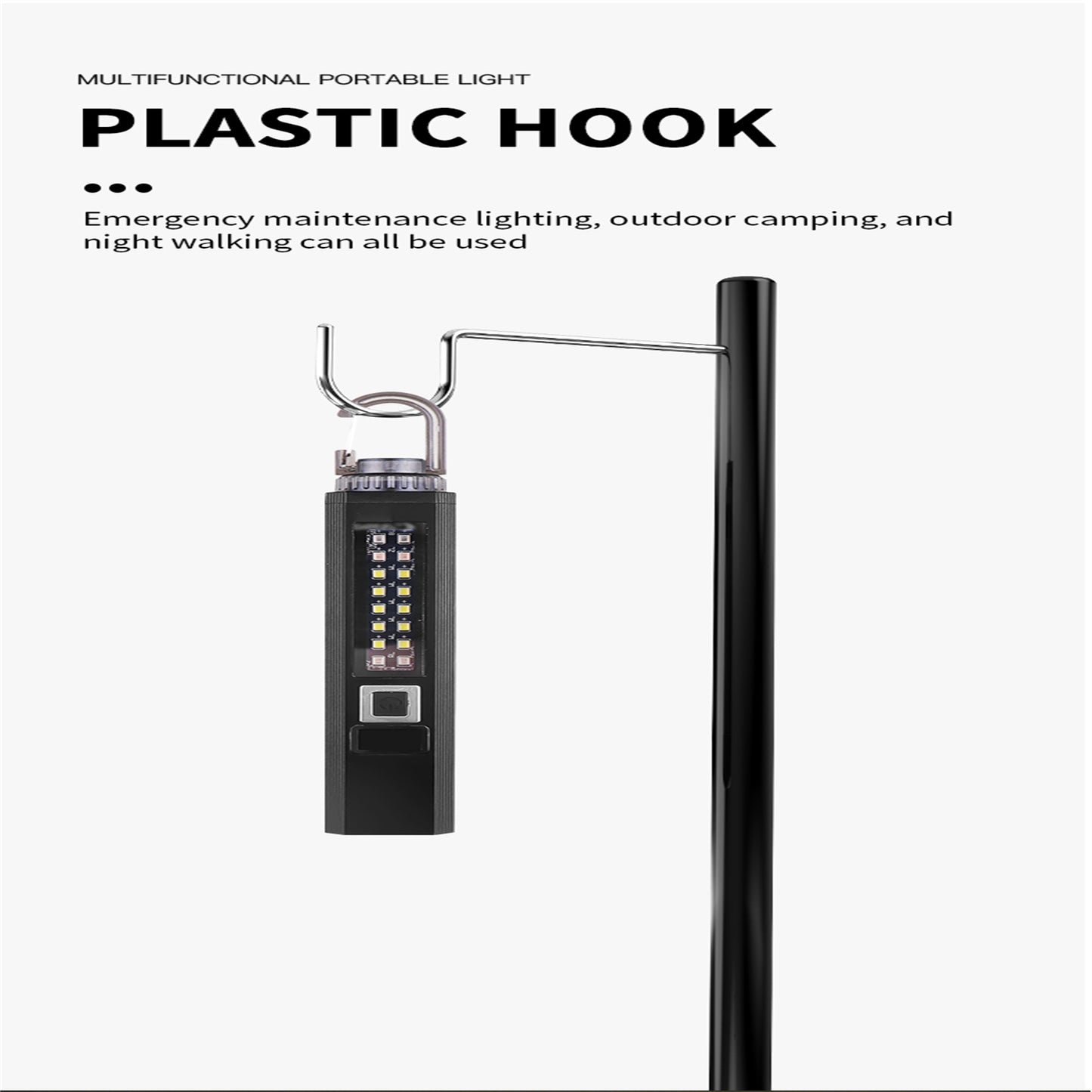 LED Flashlight Rechargeable Multipurpose Portable Strong Light Work Light With Digital Power Display Magnetic Hook For Outdoor Camping Fishing X111 flashlight