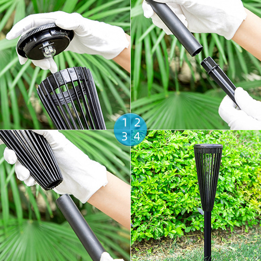 Outdoor Solar Pathway Lights Outdoor IP65 Waterproof Path Bright Lights Decorative White Warm Light For Yard Walkway Lawn Driveway Black shell beta lamp