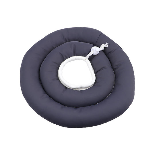 Soft Dog Cone Alternative After Surgery Adjustable Neck Cone Protective Elizabethan Donut Collar For Dogs Cats Recovery Dark gray M x 30