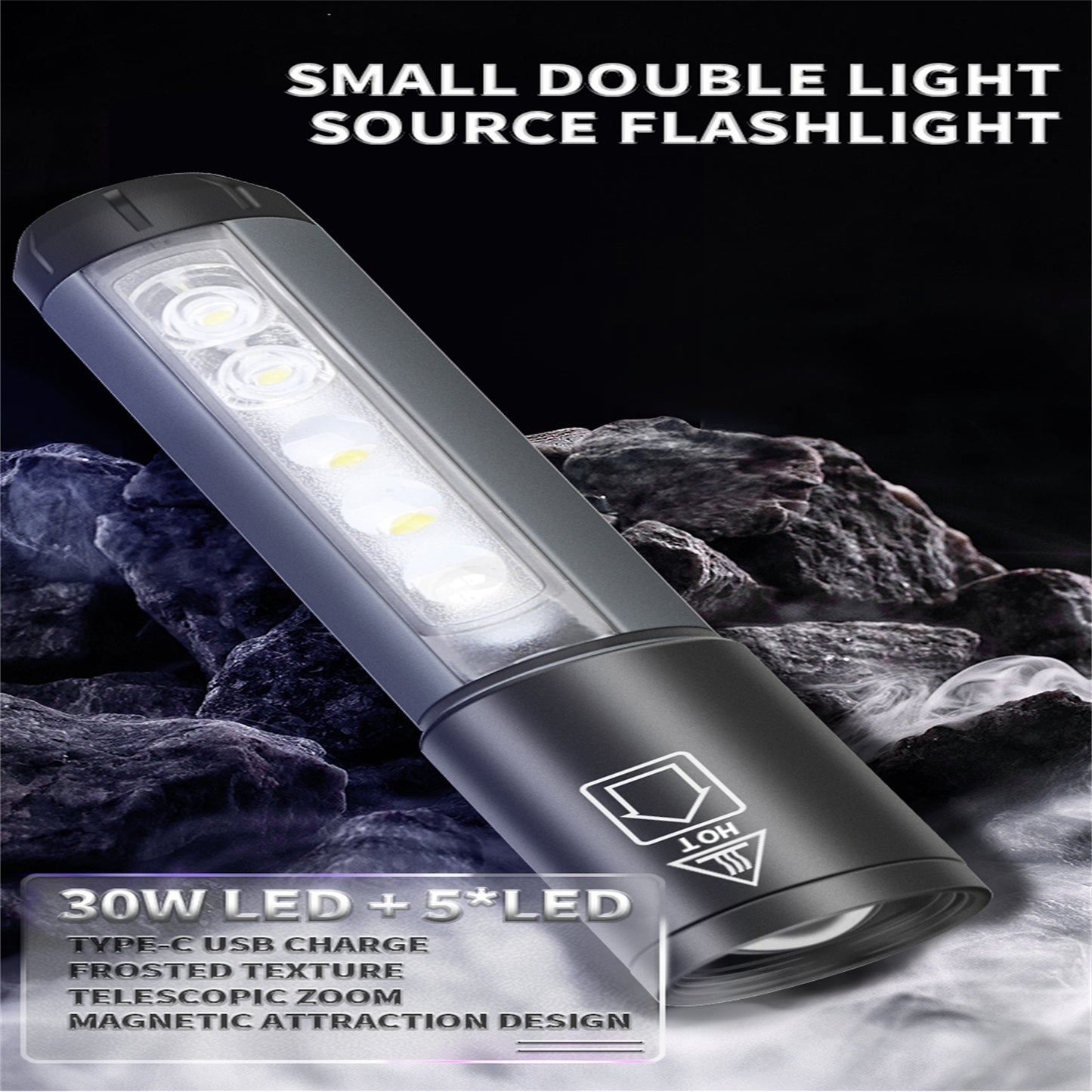 Magnetic Rechargeable LED Headlamp 30W 180 Degree Rotation Super Bright Head Light 9 Modes IPX4 Waterproof Flashlight For Outdoor Camping Hiking 6070 headlight