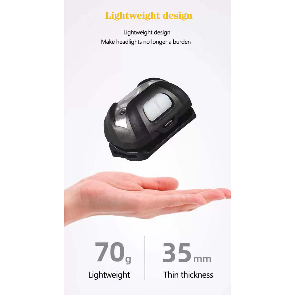 3w LED Headlight With Motion Sensor 3 Modes Super Bright Long-lasting Head Front Light Emergency Light For Exploring Running Fishing black