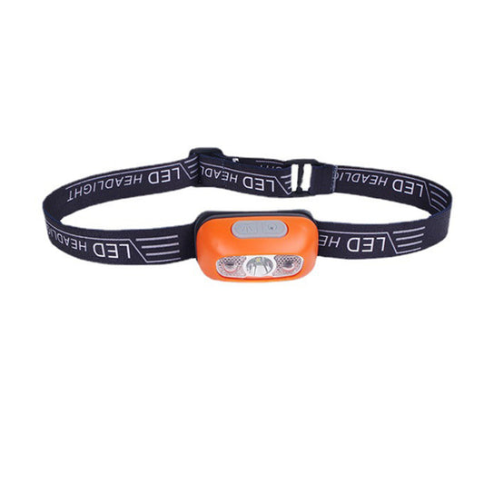 LED Headlamp With 2 Modes Outdoor Camping Headlamps 55° Azimuth Adjustment Lightweight Headlight For Outdoor Camping orange color