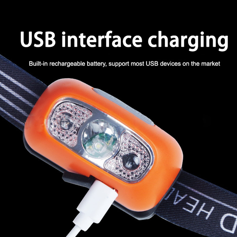 LED Headlamp With 2 Modes Outdoor Camping Headlamps 55° Azimuth Adjustment Lightweight Headlight For Outdoor Camping White