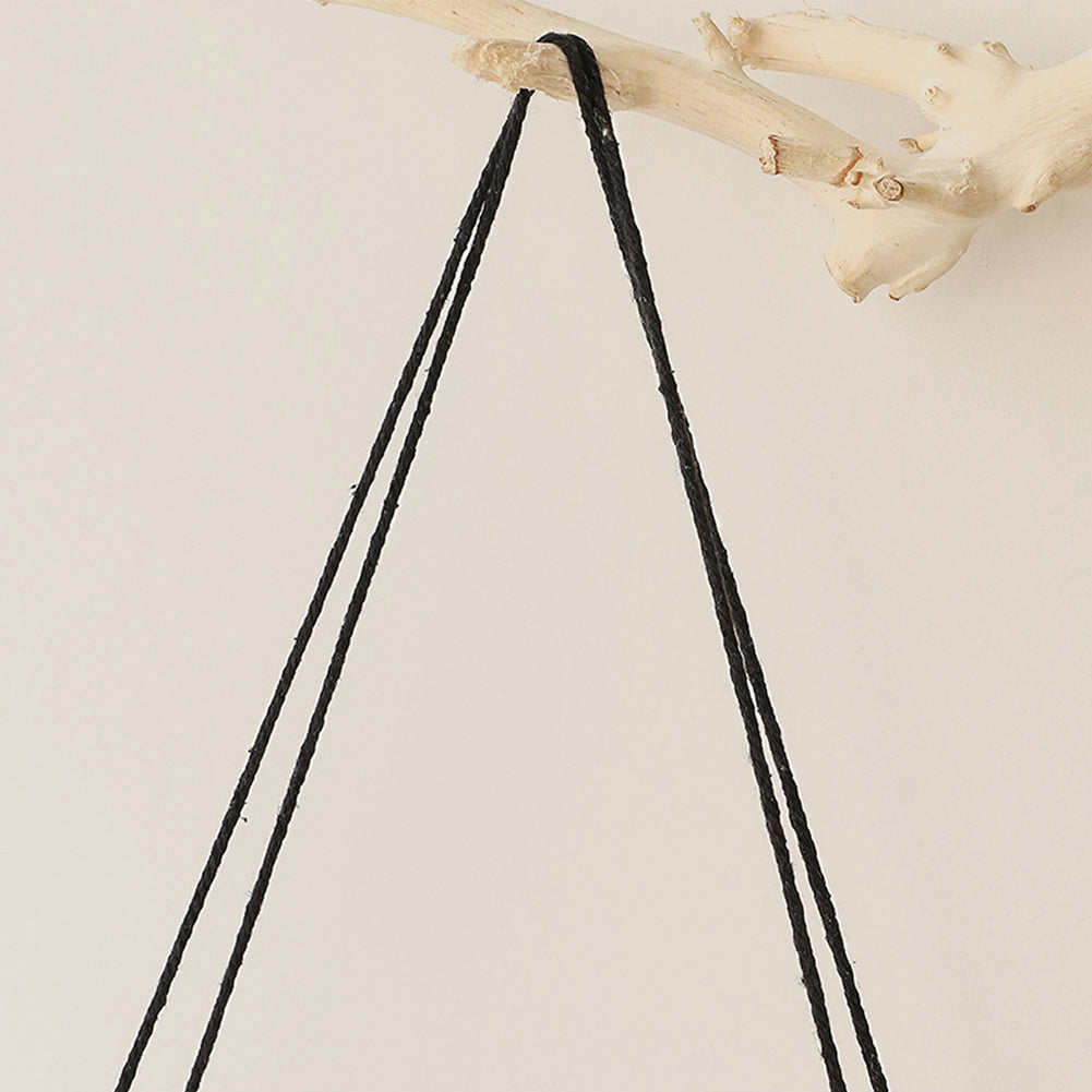 Wall Hanging Shelves Plant Shelf Rope Wooden Hanging Storage Floating Shelves For Bedroom Bathroom Living Room black
