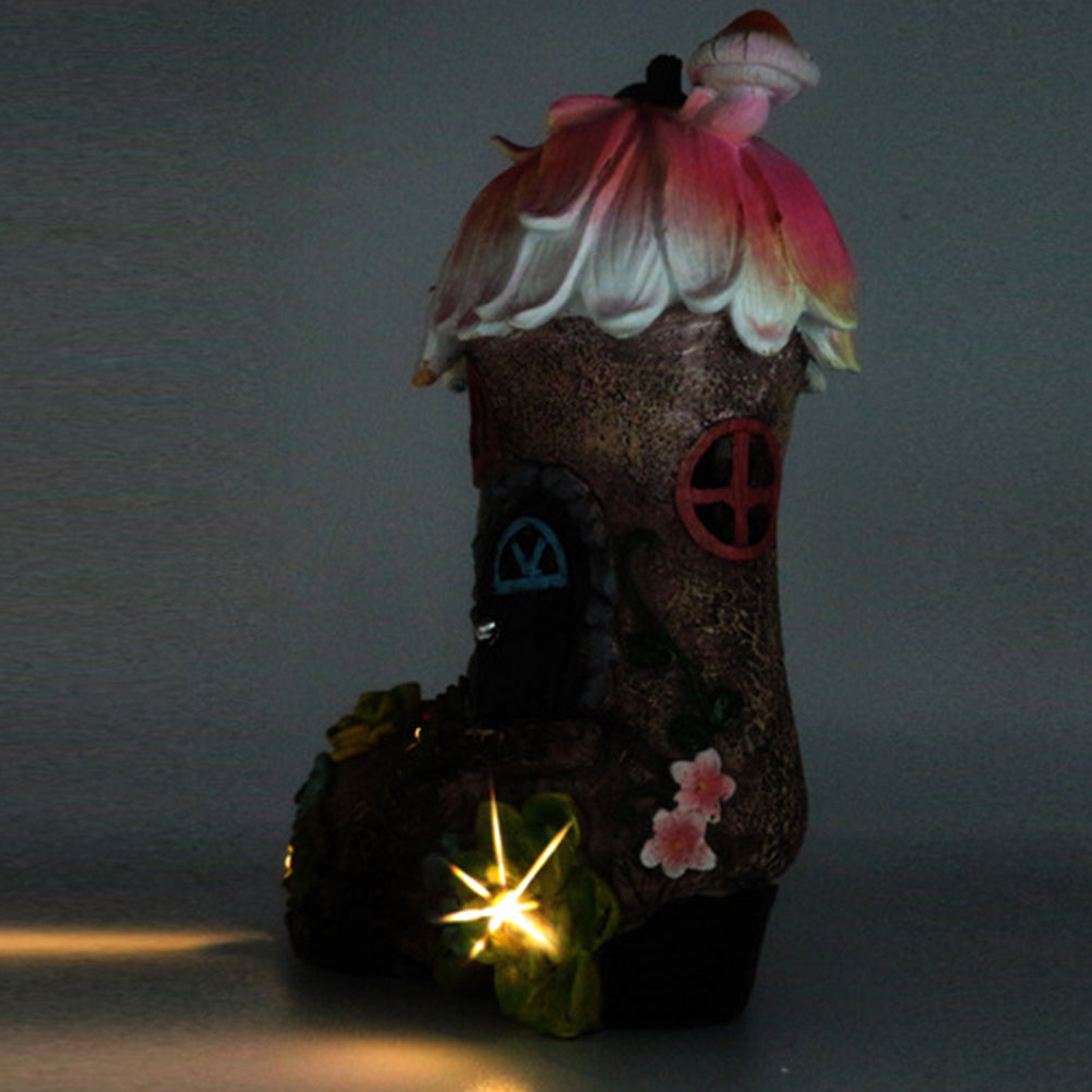 Creative Shoe Solar Decorative Lights Resin Ornaments IP44 Waterproof Landscape Lamp For Garden Decoration (H 22 x L 15 x W 8.5) Creative shoe solar lamp