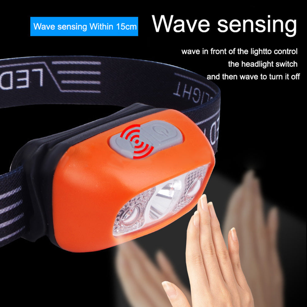 LED Headlamp With 2 Modes Outdoor Camping Headlamps 55° Azimuth Adjustment Lightweight Headlight For Outdoor Camping black