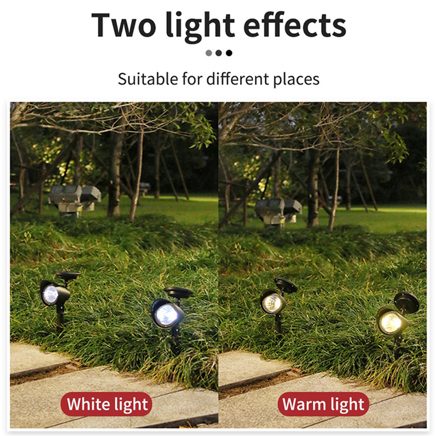 Solar Powered Spotlight 4LED Lamp Waterproof Solar Spotlight In-Ground Landscape Wall Light Outdoor Lighting white light