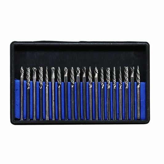20 PCs Carbide Burr Set Head 3mm Cutting Head Diameter With 1/8 Inch Shank For Woodworking Engraving Drilling Carving 20tungsten steel grinding head