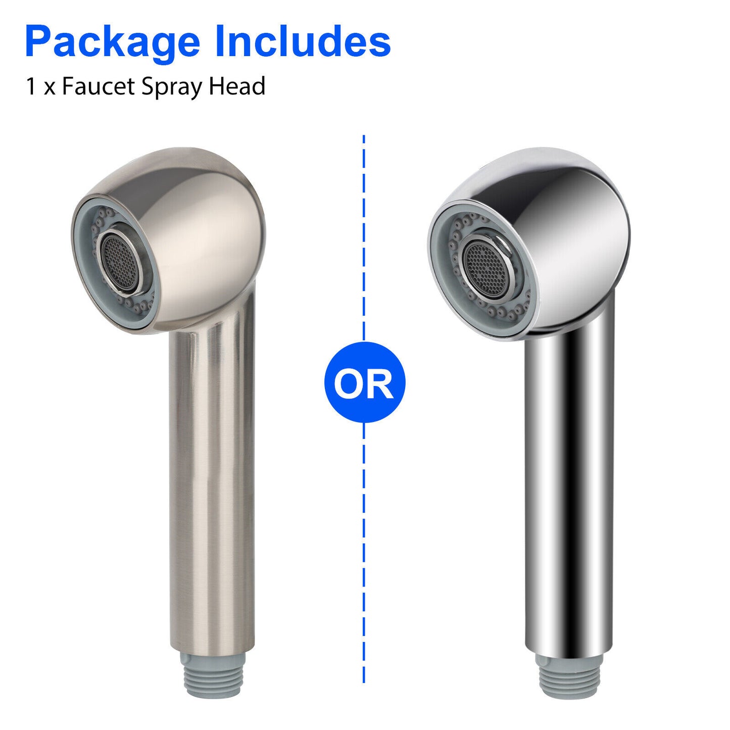 Pull Out Spray Head Replacement G1/2 Or 13/16inch Thread Dual Water Outlet Mode Large-Angle Easy Installation For Kitchen Sink 61005 brushed BN