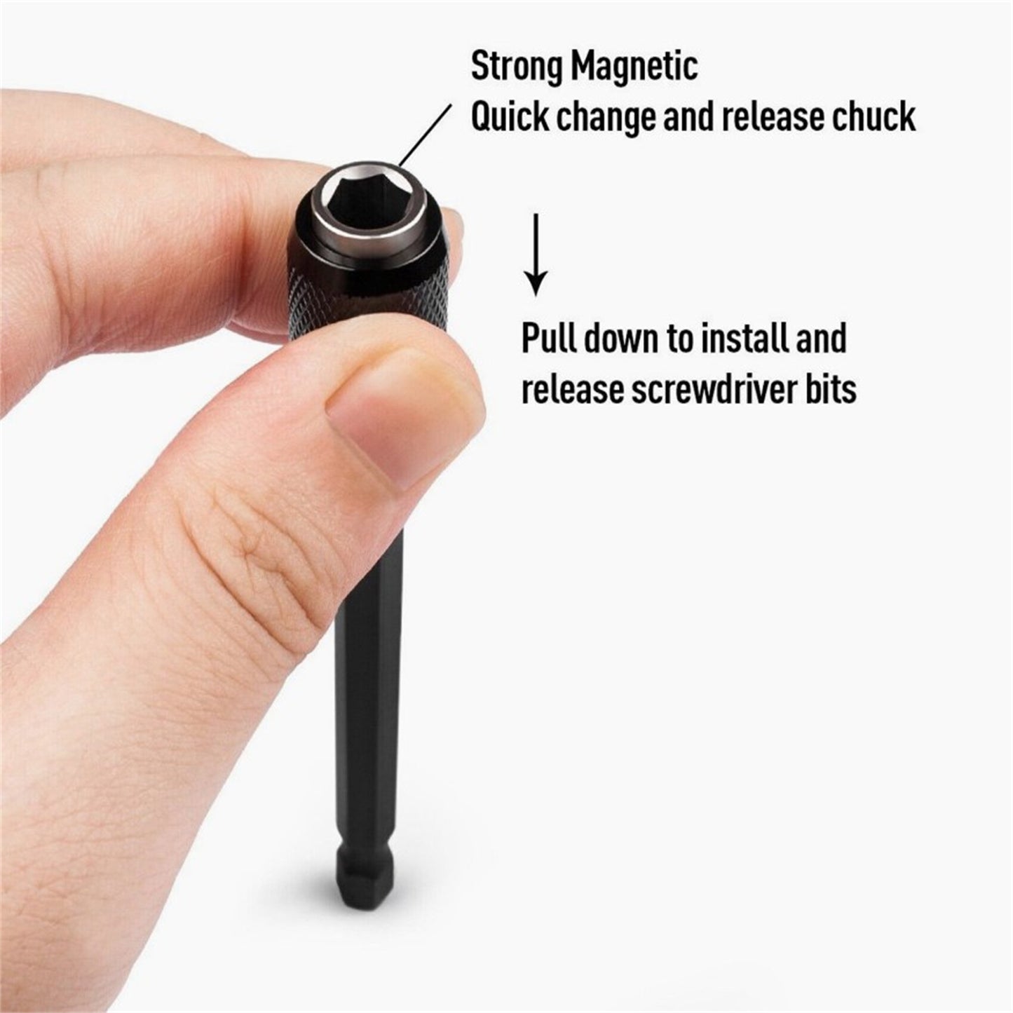 6pcs Magnetic Screwdriver Bit Holder With 1/4 Hex Shank For Hex Nut Drivers Impact Hole Saws Spade Bits Conversion Accessory 3pcs