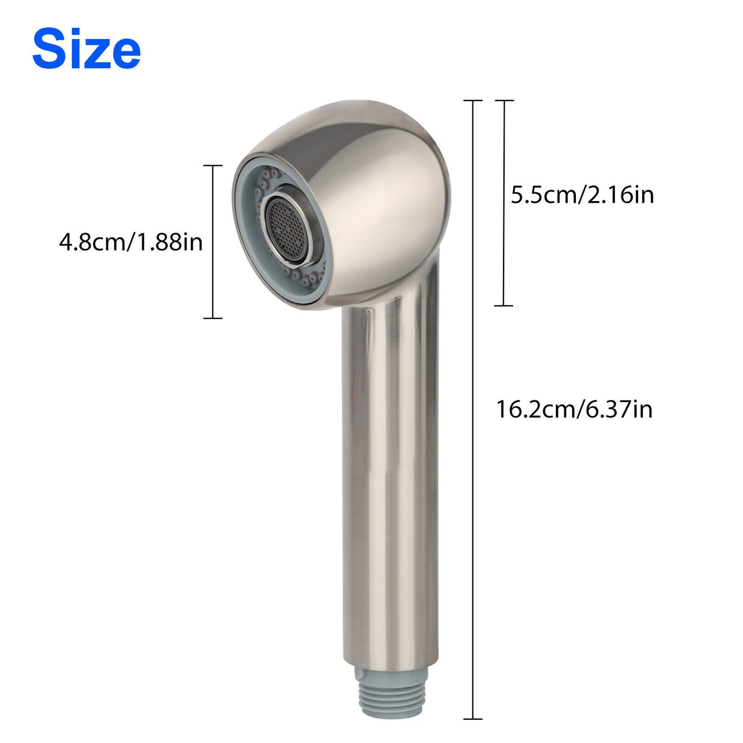 Pull Out Spray Head Replacement G1/2 Or 13/16inch Thread Dual Water Outlet Mode Large-Angle Easy Installation For Kitchen Sink 61005 Electroplating CP