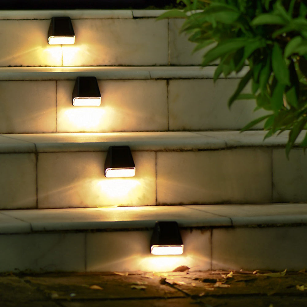 4 Pack Led Solar Deck Lights Outdoor Waterproof Step Lights Auto On/Off Fence Lamp For Stairs Step Railing Yard Patio solar wall light