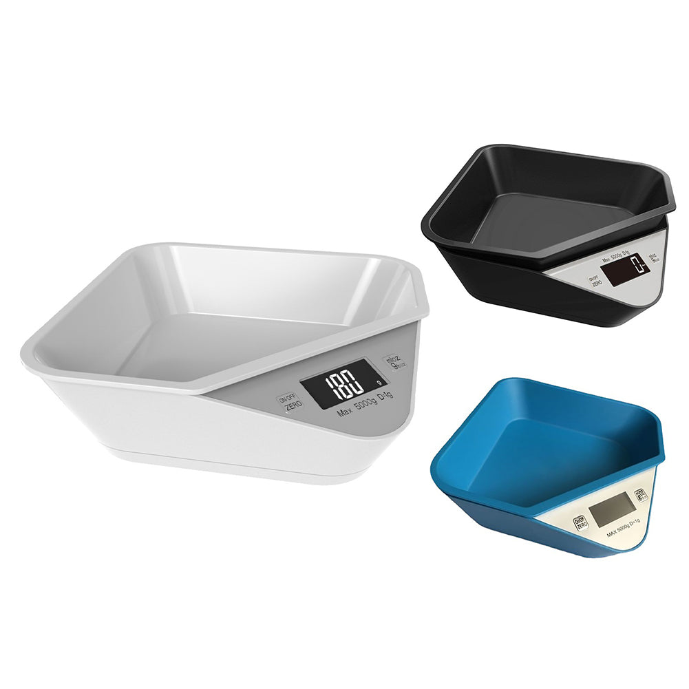 Pet Food Measuring Scale Highly Accurate 5000g Kitchen Digital Food Scale With Bowl For Feeding Pet Cooking Baking White