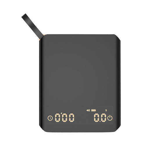 Kitchen Coffee Electronic Scale With Timer 2kg/0.1g High Precision LCD Display USB Charging Espresso Scale For Weighing Food (10x9cm) black