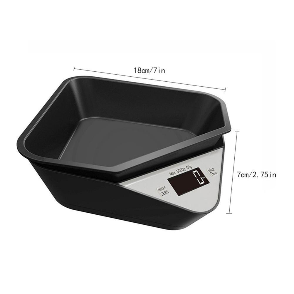 Pet Food Measuring Scale Highly Accurate 5000g Kitchen Digital Food Scale With Bowl For Feeding Pet Cooking Baking White